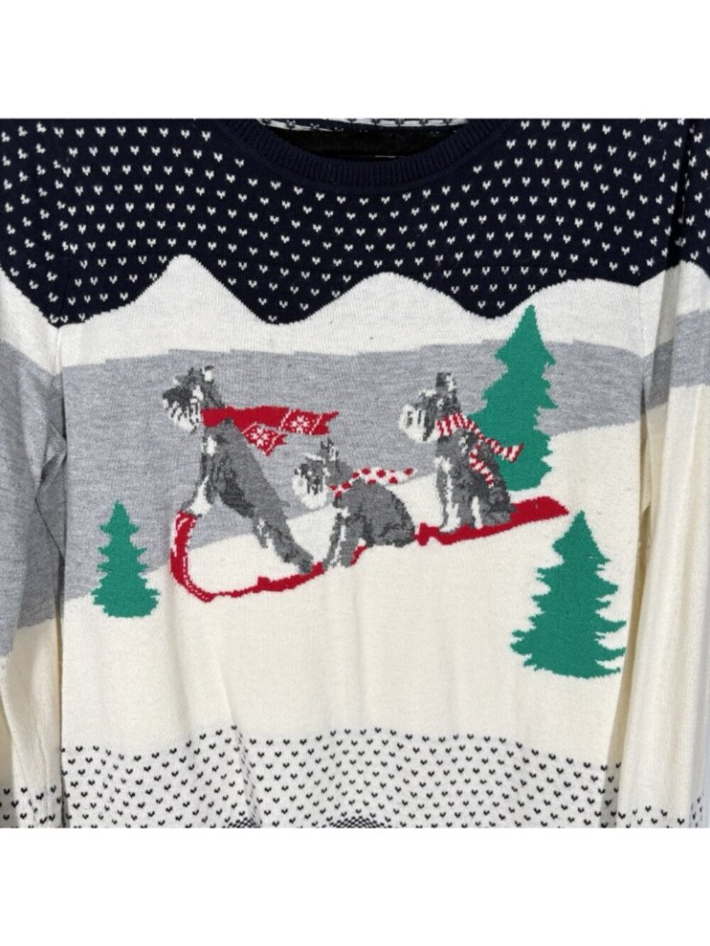 Talbots Women M Crew Neck Pullover Super Soft Sledding Dogs Winter Sweater - Picture 5 of 10